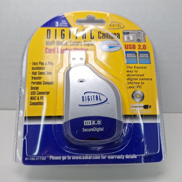 Digital Concepts USB 2.0 Digital Camera MMC/SD Card Reader/Writer - Untested - Picture 1 of 7